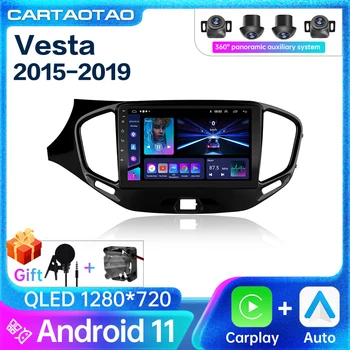 Android 11 Carplay Android Auto Auto Radio Für LADA Vesta 2015-2019 multimedia player GPS Navigation 2din Stereo 8Core 8G+128G