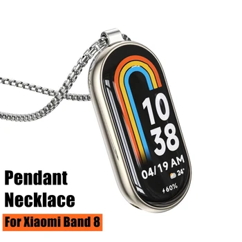Halskette und Anhänger für Xiaomi Mi Band 8 Edelstahl Metall Kette Schnalle für Miband8 2023 New