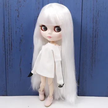 ICY DBS Blyth Puppe Serie No. 280BL136 Weiß gerade Haar mit Pony weiße Gesicht joint Körper 1/6 bjd