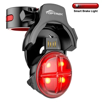 Toptrek Fahrrad Smart Auto Bremse Sensing Rücklicht IPx5 Wasserdichte LED Lade Radfahren Rücklicht Bike Hinten Licht Zubehör
