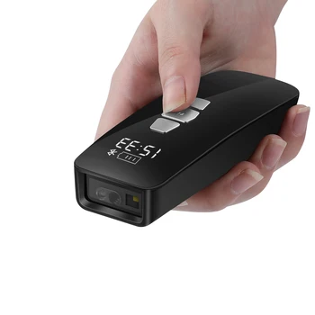 Mini Bluetooth/Wireless/USB Wired Barcode Scanner 3-in-1 Bar-Code-Leser mit LCD-Bildschirm-Zeit, 1D/2D/ QR-Code-Scanning-System