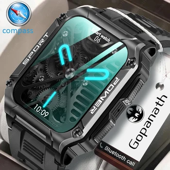 Kompass Militär Smart Uhr Männer Herz Rate Fitness Tracker Ip68 Wasserdicht 1.95-Zoll-400Mah Bluetooth Anruf SmartWatch 2023 new
