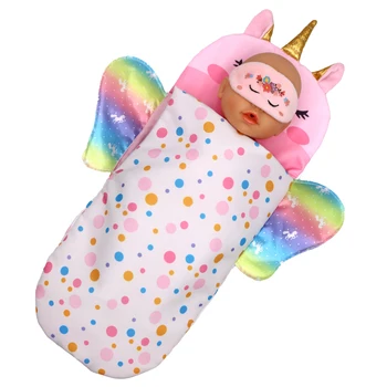 Puppe Schlafsack für 43cm Puppen Schöne Einhorn-Kissen-17-18 Zoll Baby Neue Geboren Puppen Zubehör American Girl ' s Geburtstag Geschenk