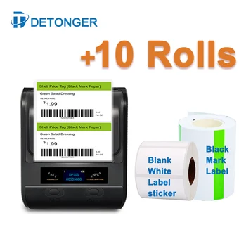 DETONGER DP30S Thermische Label Drucker Plus 10 Rolls White Paper Muitifunctional Adhensive Hand Sticker Maker Preis