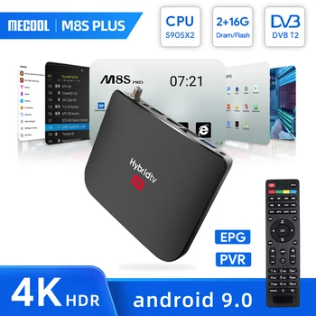 MECOOL 2023 NEUE M8S Plus DVB-T/T2 Android 9.0 TV Box Amlogic S905X2 4K H. 265 2,4 G WiFi Set Top Box