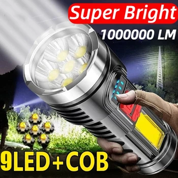 Neue Stil 6LED Taschenlampe Tragbare Mini-Leuchte mit eingebaute 18650 Batterie USB Aufladbare COB LED Taschenlampe für Camping Licht