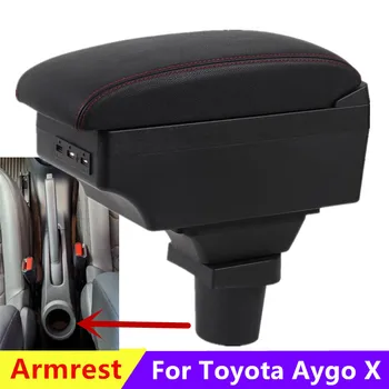 Für Toyota Aygo X Armlehne box Für Toyota Aygo X Auto Armlehne zentrale Lagerung box Nachrüstung mit USB-Ladekabel KFZ-Zubehör