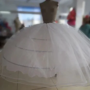 Neue Heiße Verkauf 4Hoops Große Weiß Petticoat Super Flauschigen Krinoline Slip Unterrock Für Hochzeit Kleid Brautkleid auf Lager