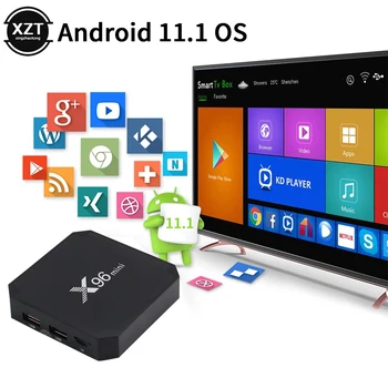 Ein Satz X96 mini TV Box Android 11 Smart TV Box Allwinner H313 Quad Core 1/2 GB+8/16GB 2.4 G WiFi 64 bit Media Player Set-top-box