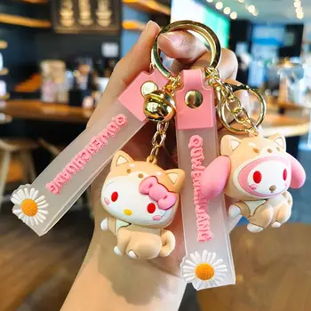 Sanrio Kawaii Keychain Kuromi Pvc Schlüssel Kette Cartoon Süße Melodie Cinnamoroll Spielzeug Anhänger Puppen Auto Schlüssel Ring Mädchen Geschenke