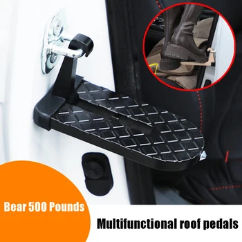 Multifunktions-Dachträger Schritt Auto Pedale Faltbar Auto Tür Schritt Universal Latch Haken Hilfs Pedal Sicherheit Hammer Für SUV