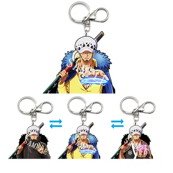 Anime ONE PIECE Trafalgar Law-Motion-Schlüsselanhänger Acryl Schlüsselanhänger Tasche Anhänger Auto Keyring Anime Peripheriegeräte Geschenk
