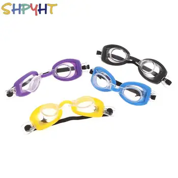 Puppenhaus Kunststoff Sport-Schwarz-Rahmen-Miniatur-Brille Tauchen Brillen Puppen Zubehör 1/6 Mini-Puppe-Schwimmen-Schutzbrillen-Spielzeug