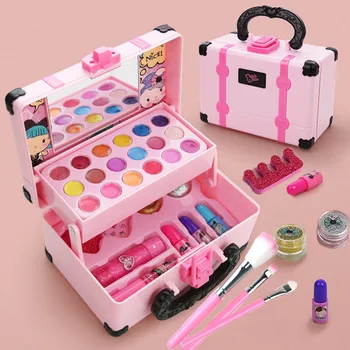 Mädchen Make-Up Spielzeug Kosmetik Spielen Box Prinzessin Make-Up Mädchen Spielzeug Spielen Set Lippenstift Lidschatten Sicherheit Ungiftig Spielzeug Kit Für Kinder
