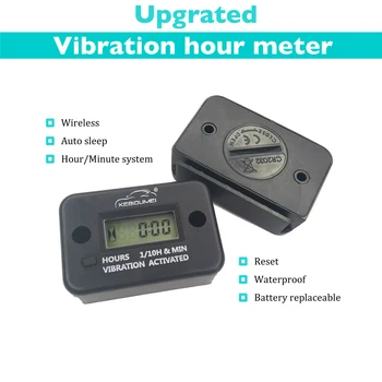 Digitale Vibration Stunde Meter Wasserdichte Motor Gauge LCD Display Wireless Reset-Auto-Sleep-mit Austauschbarer Batterie