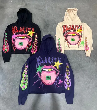 y2k Wome Kleidung hoodies Printed Pattern Pullover Sweatshirt streetwear Übergroßen Punk Vintage kpop Anime lange ärmeln tops