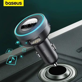 Baseus Auto FM Transmitter Bluetooth 5.0-Modulator TF AUX MP3 Player Aux Adapter Dual USB Ladegerät Wireless Audio Receiver für Auto