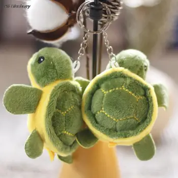 Nette Mini Cartoon Schildkröte Plüsch Spielzeug Anhänger Exquisite Schildkröte Schlüssel Kette Mädchen Tasche Schmuck Schultasche Ornament