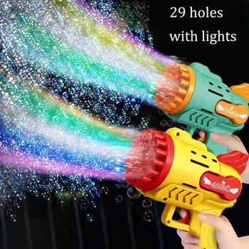 Bubble Gun Elektrische Automatische Seife Rakete Blasen Maschine Kinder Tragbare Outdoor Party Spielzeug LED Licht, Gebläse Spielzeug Kinder Geschenke