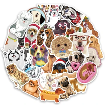 10/40/80pcs Cute Pet Hunde Aufkleber Cartoon Anima Kawaii Aufkleber Spielzeug Für Kinder DIY Laptop Auto Briefpapier Notebook-Koffer Handy