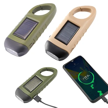 Solar Powered LED Taschenlampe USB Lade Hand Kurbel Dynamo Taschenlampe Überleben Getriebe für Outdoor Camping Wandern Notfall Taschenlampe