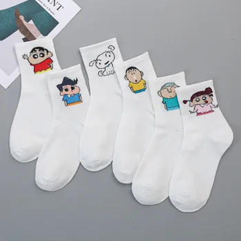 Kawaii Crayon Shinchan Socken Ins Herbst und Winter Warm Niedliche Kreative Damen Strümpfe Geburtstag Geschenk für Kinder Großhandel
