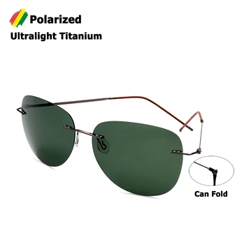 JackJad Männer Ultraleicht Titan Polarisierte Falten Scharnier Sonnenbrillen Randlos Aviation Stil Brand Design Sonnenbrille Oculos De Sol