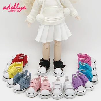 Adollya BJD Puppe Zubehör 5cm Schuhe High Top Leinwand Turnschuhe Casual Sortiert Schuhe für Puppe BJD Geeignet für 1/6 Puppen