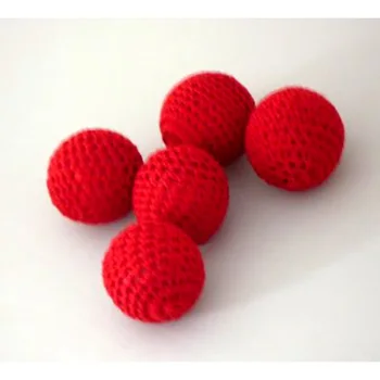 2pcs Crochet Ball (Ø 2,5 cm,Rot,1 Magnetische+ 1 normal) Zubehör für Becher &Bälle und Hacken Tasse Zaubertricks Gimmick Requisiten