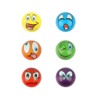 Anti Stress ball Relief Cartoon-smiley-Gesicht PU Schaum Bälle Anti Stress Spielzeug für Kinder Jungen Mädchen 63mm 6pcs