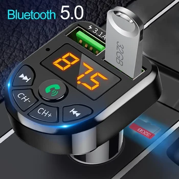 Auto Bluetooth MP3-Player 5.0 MP3 Player Wireless Audio Receiver Dual USB 3.1 A Schnelle Ladegerät FM Für IPhone Xiaomi Für Samsung