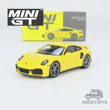 MINI GT 1:64 911 Turbo S Racing Gelb Diecast Modell Auto