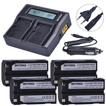 4Pcs 2600mAh 54344 Batterie Akku + Schnelle LCD Dual Ladegerät für Trimble 5700,5800,R6,R7,R8,TSC1 GPS EMPFÄNGER Batterien