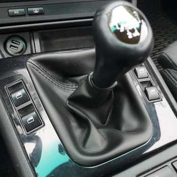 Getriebe Stick Knopf Hebel Shifter Fit Für BMW E30 E39 E46 E87 E90 Mit Gamasche Boot Echtes Leder Staub-Proof Abdeckung Fall