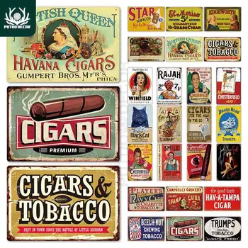 Zigarren Vintage Blechschild Tabak Metall Zeichen Wand Dekor für Zigarren-Shop-Metall-Platte