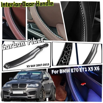 Neue Auto Links Rechts Carbon Fiber Innen Tür Armlehne Griff Inneren Panel Pull Trim Abdeckung Für BMW E70 E71 E72 X5 X6 2007-2013