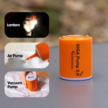 Neue GIGA Pump 2.0 Mini Luftpumpe 3 in 1 Outdoor-Camping-Laterne-Vakuum-Pumpe Für die Matratze Schwimmen Ring Air Kissen