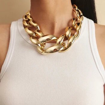 Dicke CCB Material Übertrieben Große Halsband Halskette für Frauen Hiphop Chunky Kette Halsketten auf den Hals 2022 Egirl Schmuck