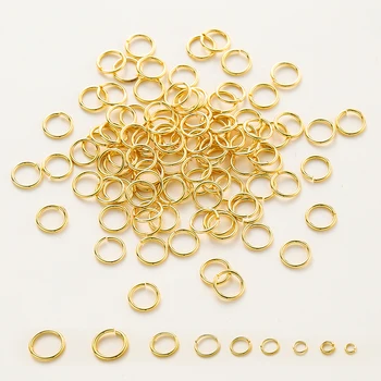 50-200Pcs/lot 14K/18K Real Gold Plated Brass Open Jump Split Ring Verbindungsringe Für DIY Schmuck Machen Zubehör Großhandel