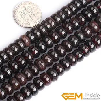 Natürliche Stein Dark Red Granat Rondelle Spacer Perlen Für Schmuck Machen Strang 15
