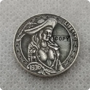 Hobo Nickel Coin_Type #53_1936-D BUFFALO NICKEL Kopie Münzen Gedenkmünzen collectibles