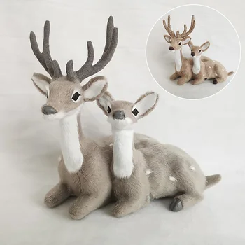 Künstliche Liegend Weihnachten Simulation Sika Deer Reindeer Fee Garten Miniaturen Prop Tier Modell Figurine Schaufenster Schaufenster