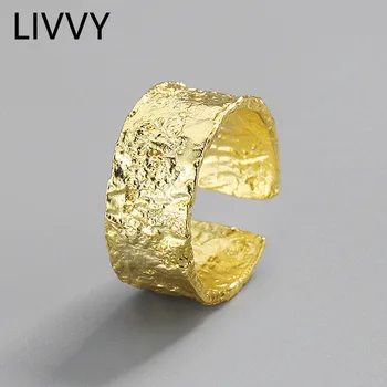 LIVVY Verhindern Allergie Silber Farbe Hochzeit Ringe Neue Kreative Geometrische Handgemachte Anillo Zubehör-Schmuck-Geschenke-Trend