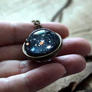 Nebula Galaxy Doppelseitige Anhänger Universum Planeten Glas Kunst Handgemachte Anweisung Halskette Jahrestag Partei Schmuck Geschenk