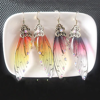 Bunte Schmetterling Flügel Ohrringe Einzigartige Fairy Wing Drop Ohrringe Mode Insekt Schmuck Für Frauen Mädchen Schmuck Geschenke