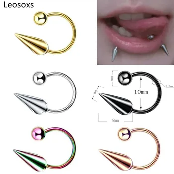 Leosoxs 1 Pcs Edelstahl C-förmigen Nase Ring Hufeisen Ring Spezielle-förmigen Lip Ring Körper Piercing Schmuck Neue 16G