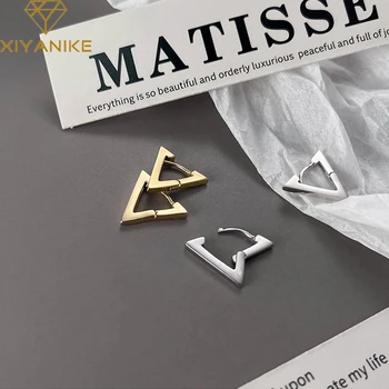 XIYANIKE Silber Farbe Geometrische Stud Ohrringe Für Frauen Uuique Design Vintage Dreieck Schmuck Party Zubehör Paar