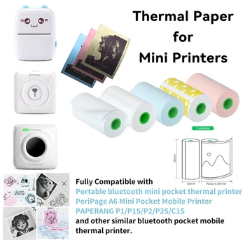 HD Mini Thermopapier 56mm Breite Etiketten, Aufkleber Farben Transparent Foto Papiere Für PeriPage Paperang Niedlich Tragbare Drucker
