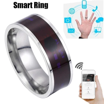 Titan Stahl Smart Ring Für Frauen Männer Schwarz Wasserdicht Entsperren Gesundheit Ringe, Zwei-chip Handy Entsperren, Multi-Funktions-Ringe