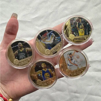 Vereinigten Staaten von Amerika-Basketball-Gedenk-Medaille-Münze-Basketball-Spieler Gold Folie Banknoten Souvenir Geschenke für Fans Sammlung
